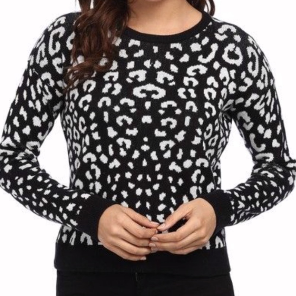 C&C California Leopard Print Knit Sweater With Ba… - image 6